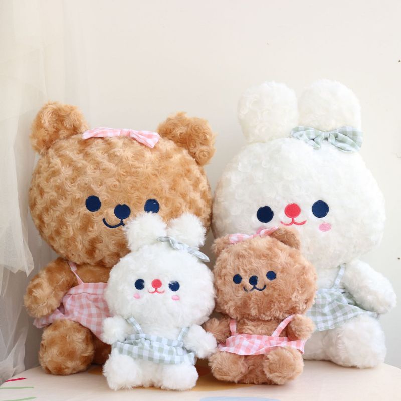 Boneka Bear Pakai Dress Bahan Plush