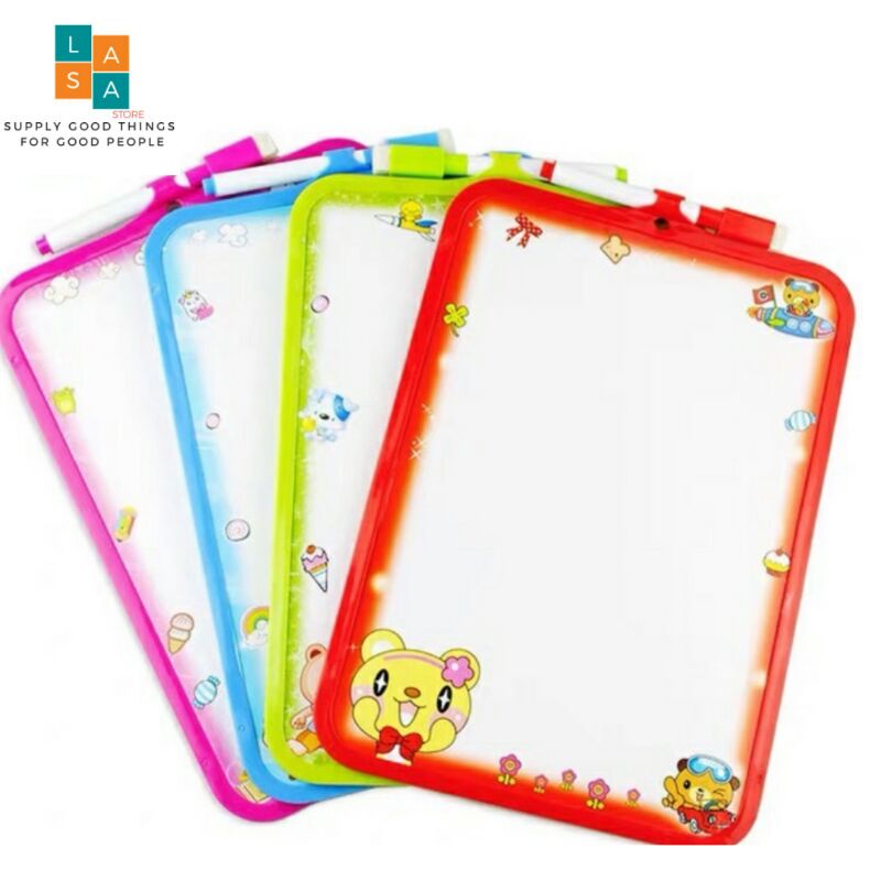 

[LASA] PAPAN TULIS ANAK WHITE BOARD 2 SISI PLUS SPIDOL