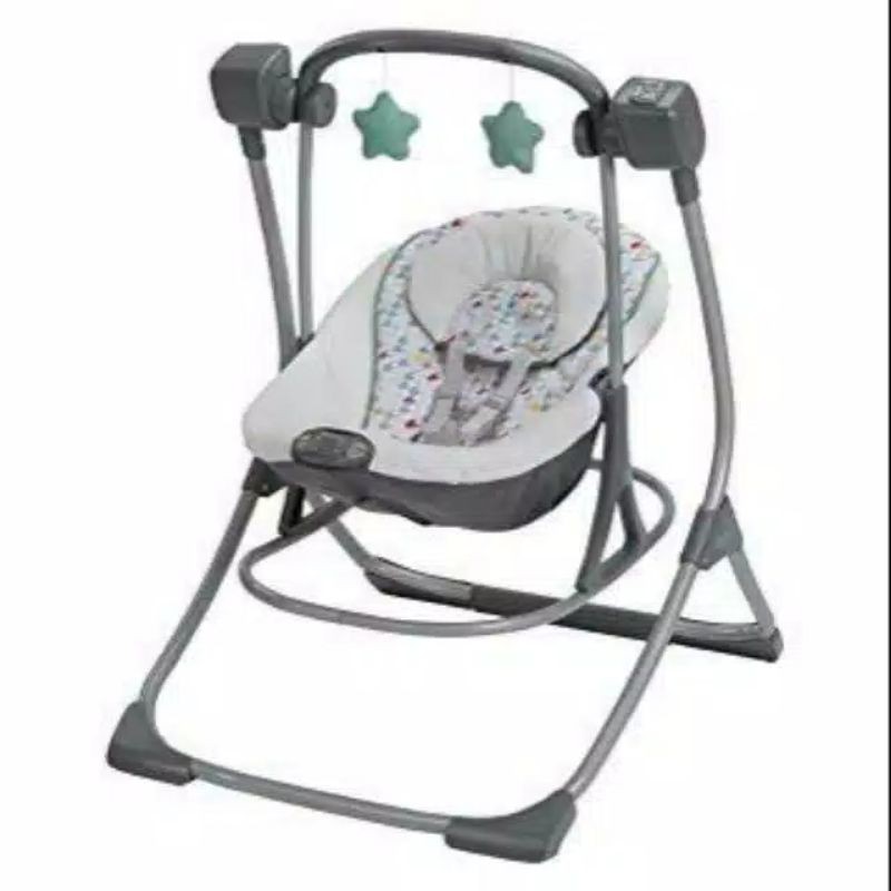 Graco Baby Swing Cozy Duet | Ayunan Bayi Elektrik | Tempat Tidur Bayi Kursi Ayun | Mainan Bayi
