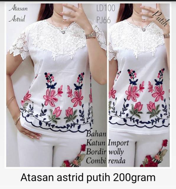 PROMO Atasan Katun Premium Import Kombinasi Brukat