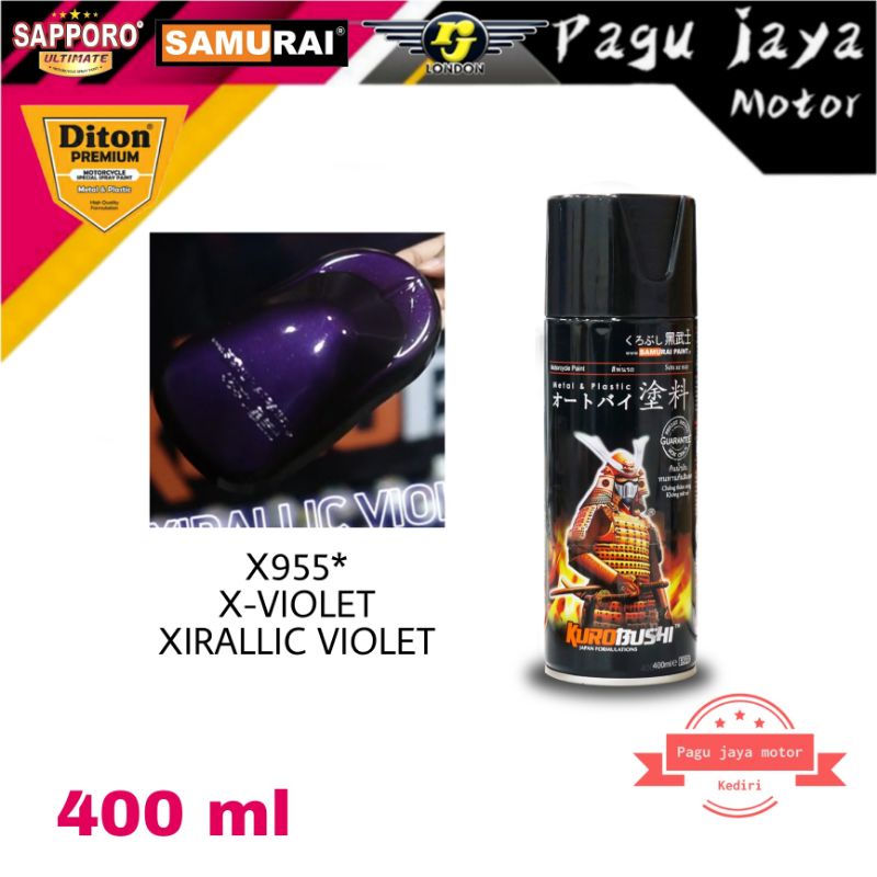 SAMURAI PAINT XIRALLIC VIOLET X955* X-VIOLET 400ml cat semprot spray paint pilox pilok