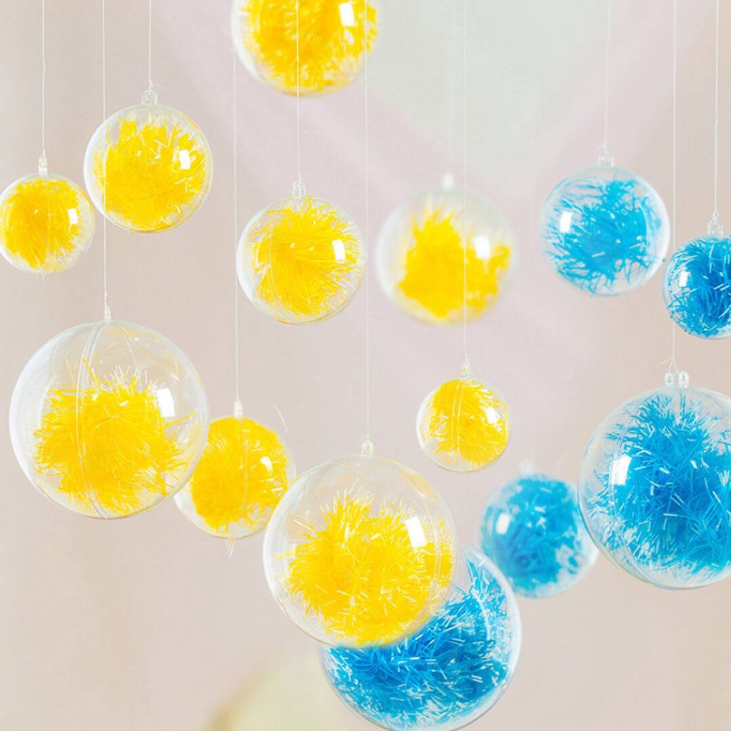 GROSIR 9CM Bola akrilik / bola natal / fillable acrylic ball / hiasan natal / bola ornamen natal