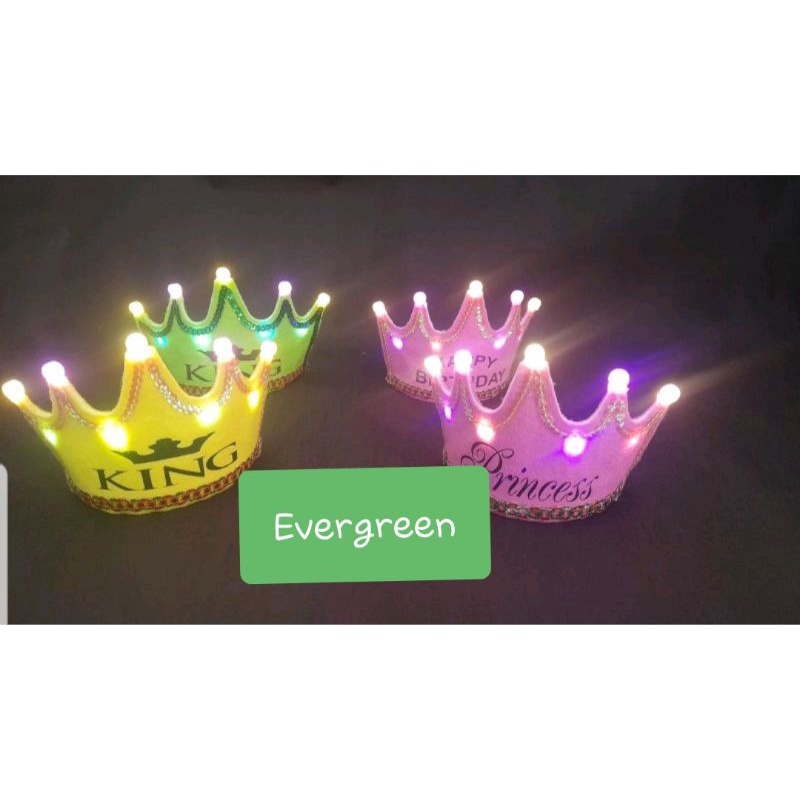 Topi ulang tahun LED | topi ultah | Mahkota King | Mahkota Princess