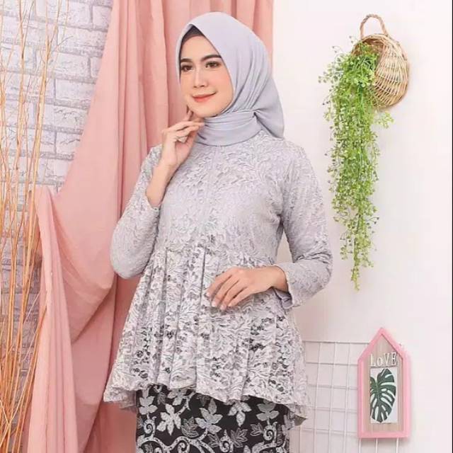 Atasan BRUKAT Babydoll Busui Corneli Tulang Timbul KEBAYA MODERN Brukat Busui