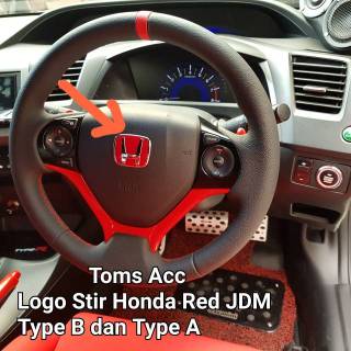 Emblem Logo Stir Honda Red Merah Jdm Jazz Ge8 08 13 Gk5 14 Freed 09 Hrv Mobilio Brio Steering Wheel Shopee Indonesia