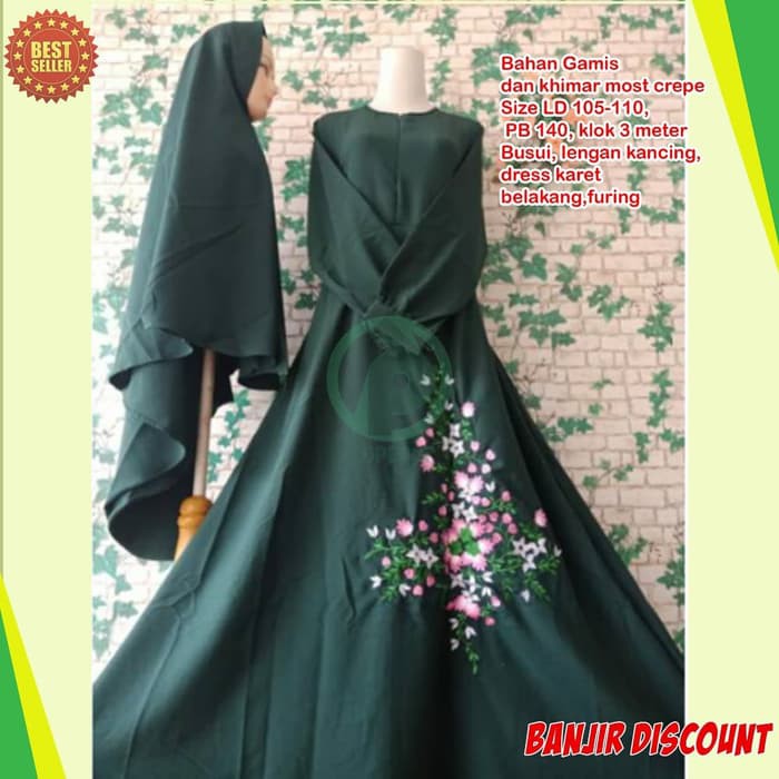 Baju Gamis Wanita Muslim Terbaru Syar'i Baju Muslimah Dress Murah - Hitam