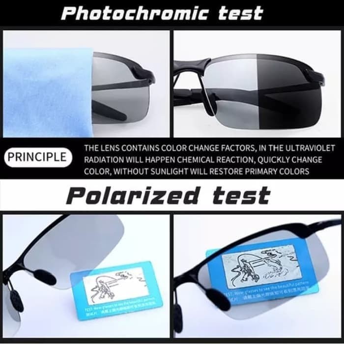 kacamata pria Sunglass Fotosensitif Berubah Warna Kacamata Anti Radiasi UV Photocrom - Hitam