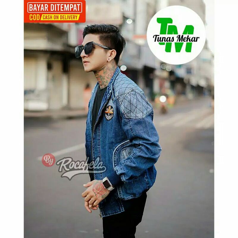 Jaket Jeans Bomber Bordir Terbaru Jaket Jeans Distro Jaket Jeans Pria Jaket Murah