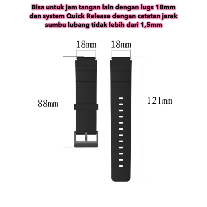 XMW Tali Jam 18mm Watch Strap Garmin Venu 2s 40mm - Rubber Silikon