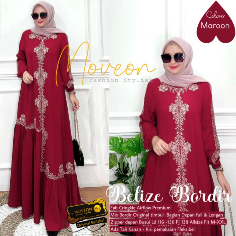 ABAYA BORDIR/BAJU MUSLIMAH KONDANGAN/READY SERAGAM PENGAJIAN/BELIZE BORDIR ORI MOVEON