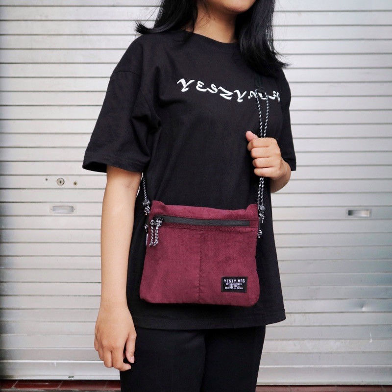 YESZY.MFG - Union Corduroy Maroon Sling Bag