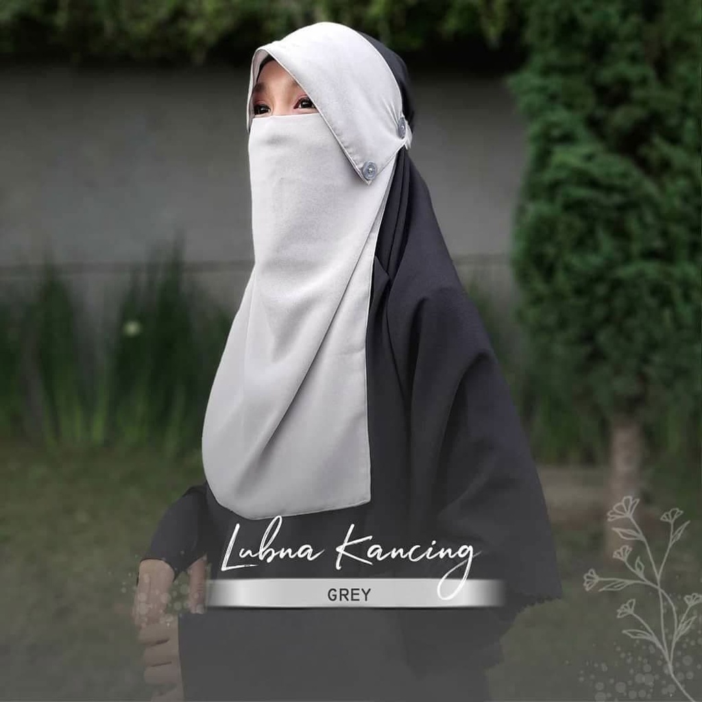 Niqab Cadar Bandana Lubna Kancing / Cadar Tali 2 layer / Cadar Yaman Niqab