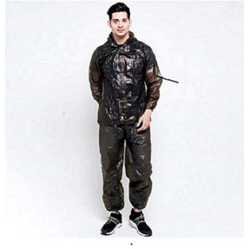 [cod] Setelan Jas Hujan / Mantel Hujan Jaket Celana Transparan Warna Plevia