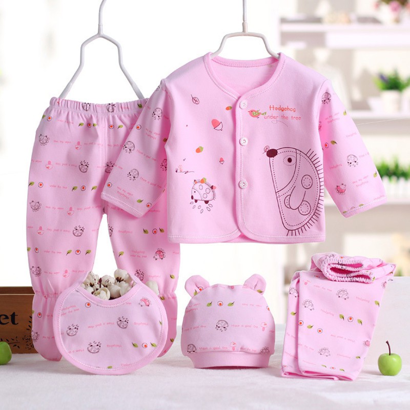[Paket 5pcs] Perlengkapan Bayi Baru Lahir Baju Newborn Gift Set AQ4248-3