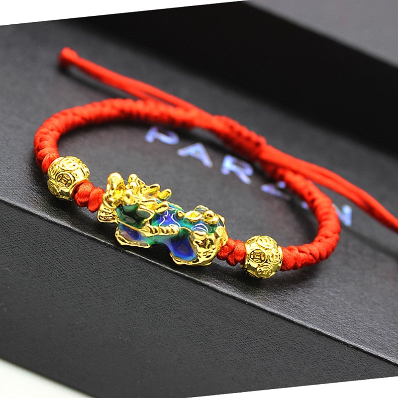 Gelang Tali Kepang Handmade Adjustable Warna Merah Untuk Pria / Wanita