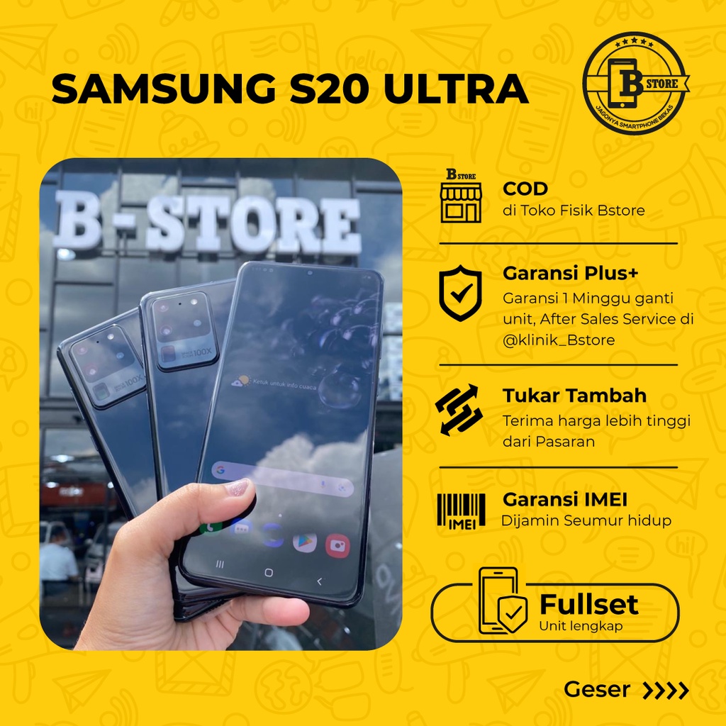 SAMSUNG S20 ULTRA 5G - RAM 12GB - 128GB - FULLSET - COD- JAKARTA