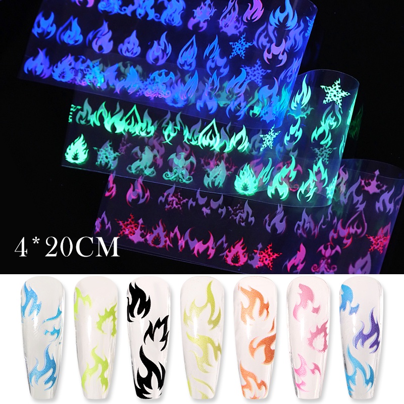 10pcs / Set Stiker Kuku Transfer Foil Motif Bintang / Hati / Kotak-Kotak Untuk Dekorasi Nail Art / Manicure Diy