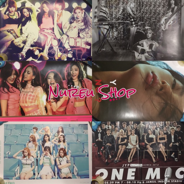 WONDER GIRLS (Wonder Party) / MISS A (Colors) / SUZY (Yes No) / TWICE / JYP NATION (One Mic) Poster