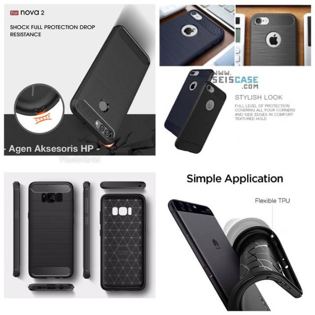 Ipaky Carbon Samsung M20 6.4 inchi Slim Fit Soft Case Samsung M205 Anti Melar TIDAK MENGUNING