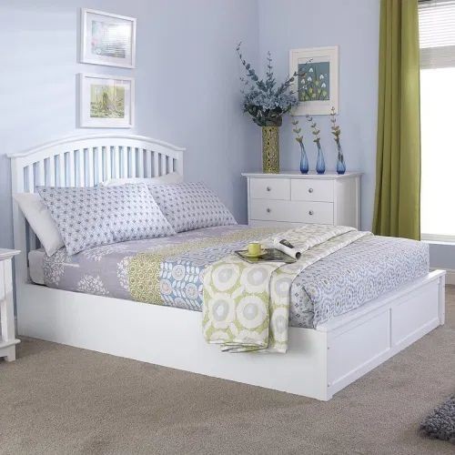 Dipan Putih Minimalis - Tempat Tidur Kayu Jati Minimalis