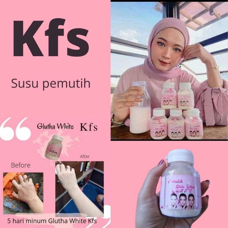 GLUTA WHITE KFS ORIGINAL BPOM/SUSU PEMUTIH BAdan wajah seluruh tubuh ampuh termurah dosis tinggi