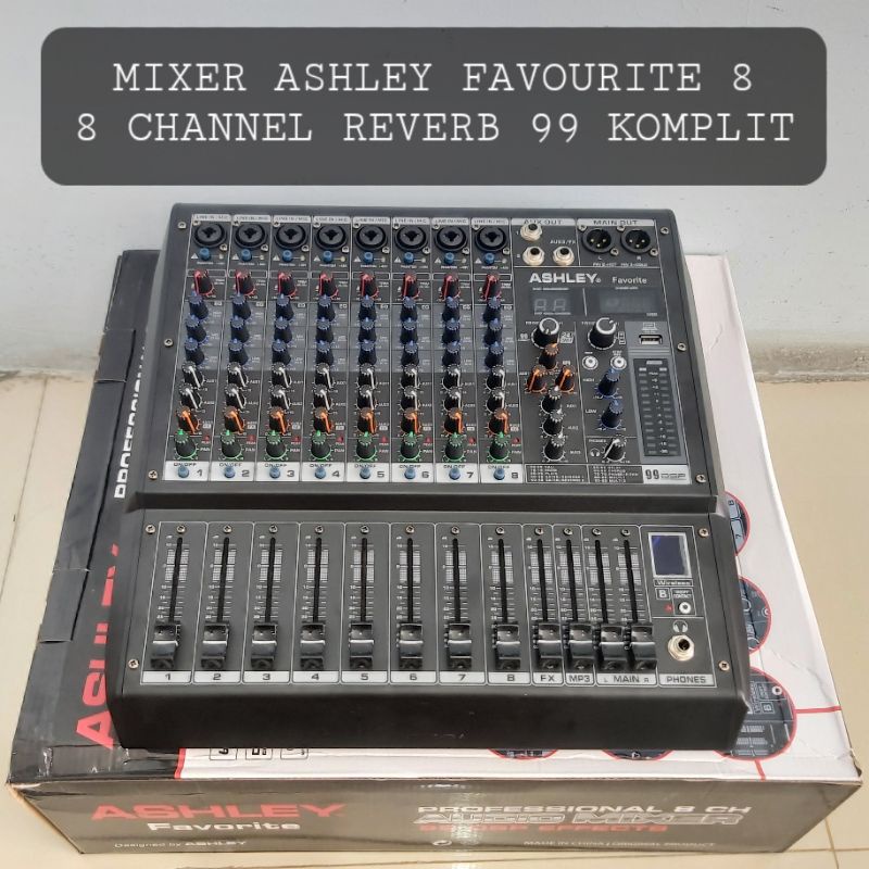 (BISA COD) Mixer ASHLEY Favourite 8 Channel Reverb 99 Display Bluetooth