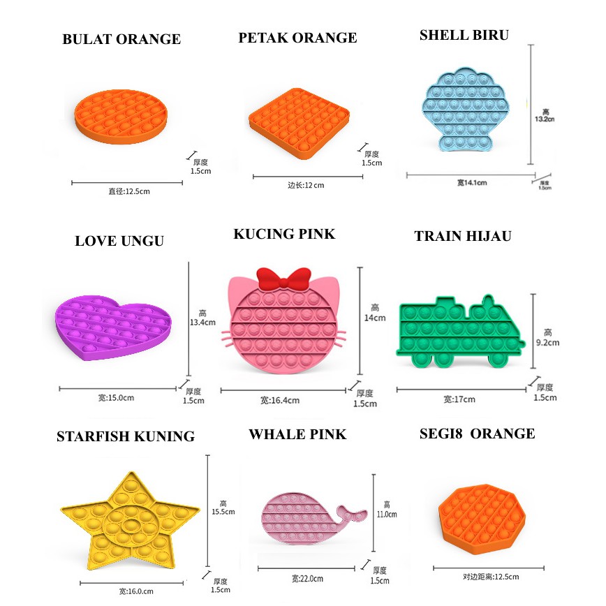 [LOGU] Pop it fidget, Mainan go bang fox mind, Mainan anti stress pop-3