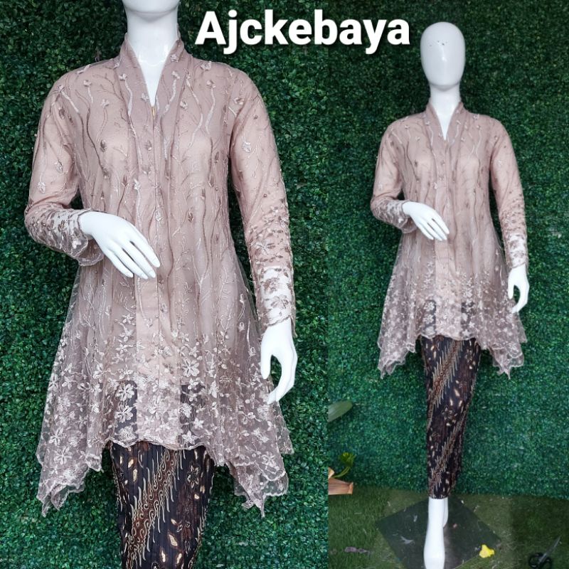 kebaya/Kebaya Kartini Tunik/ Tunik tulle / Kebaya Modern/Kebaya Busui/Set Kebaya Tunik-2