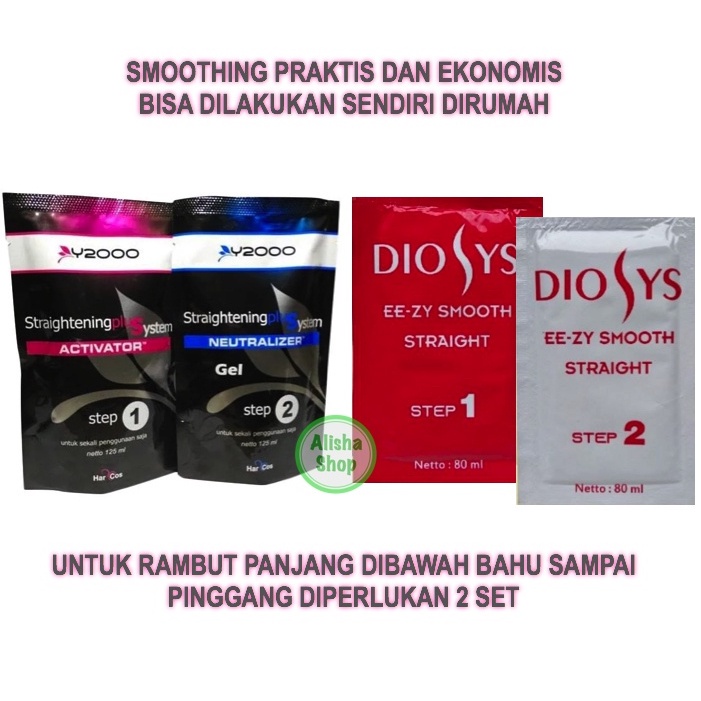 CS1  Y2000 Hair Straightening Smoothing / Pelurus Rambut Set Mini - 125mL x 2 | 500mL | Diosys Set Mini