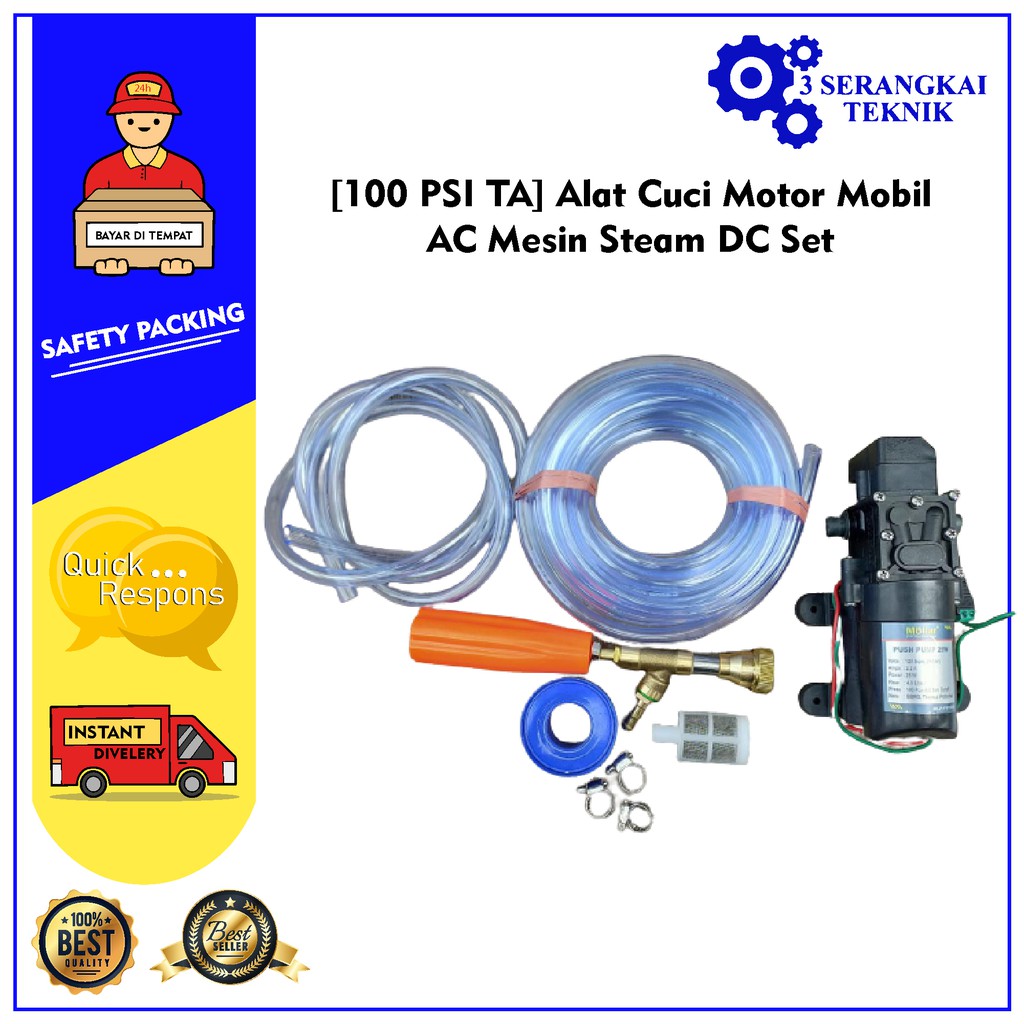 Alat Cuci Motor Mesin Stim Steam 100 psi TA Jet Cleaner Pompa DC 12V