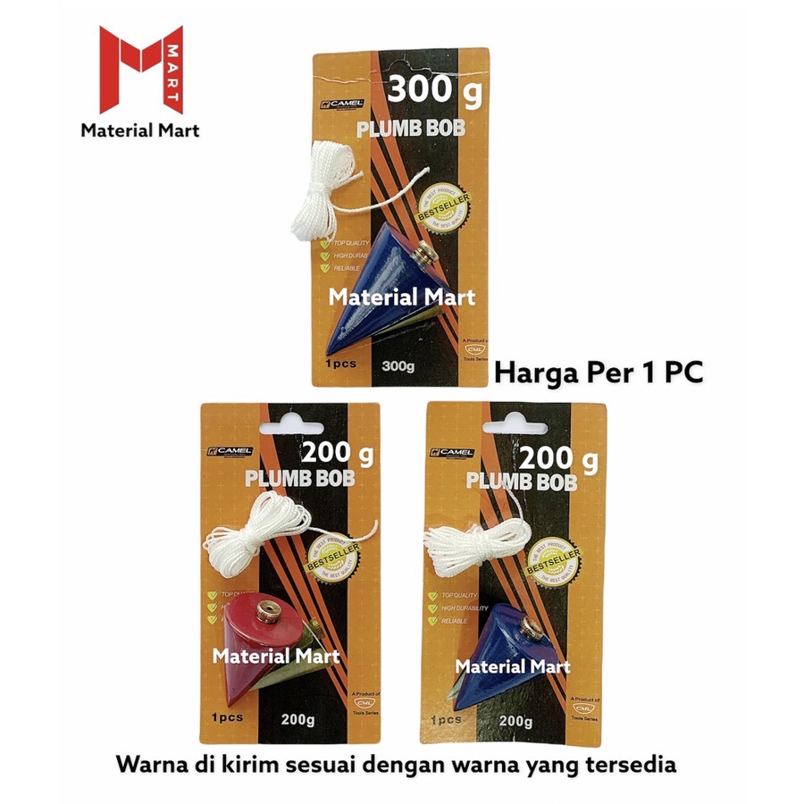 Lot Tukang 200g | Bandul Timbangan Kerucut 300 gr | Alat Keseimbangan 400 | Material Mart