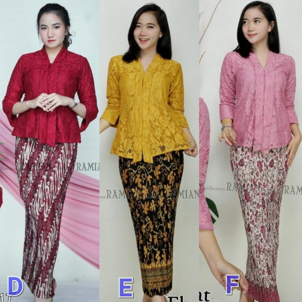 Kebaya Modern , Kebaya Pesta , Kebaya kartini , Setelan Kebaya Brukat Floy