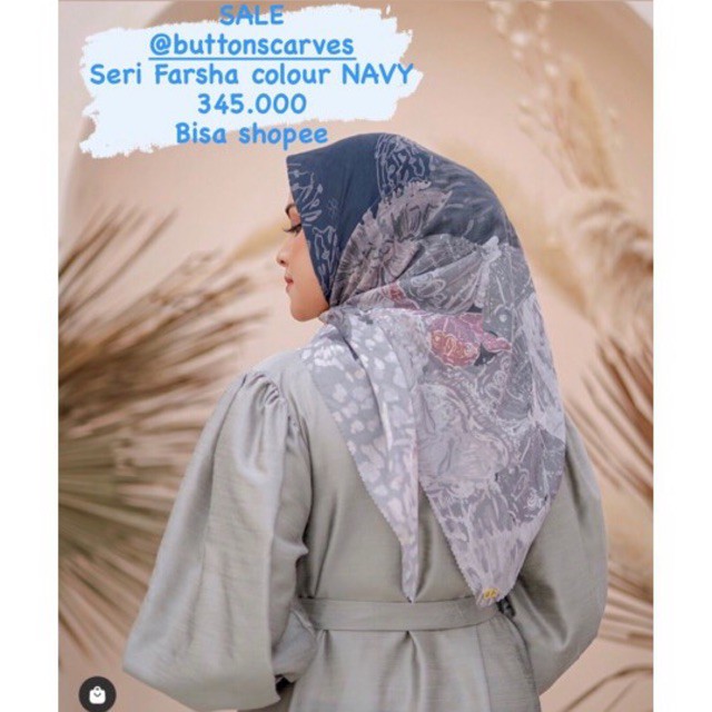 Sale New Buttonscarves Farsha Series colour Navy