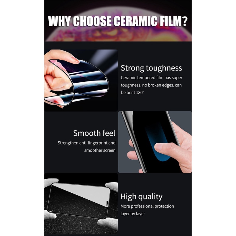 Explosion Proof Full Cover Soft Ceramic Film for OPPO reno3 / reno3 pro / reno4 / reno4 se / reno4 pro / reno5 / reno5 pro / reno5 pro+ / reno 5k / Reno 2 / Reno 2Z / K9 / K5 / K7 / K7X / K3 protective Screen Protector