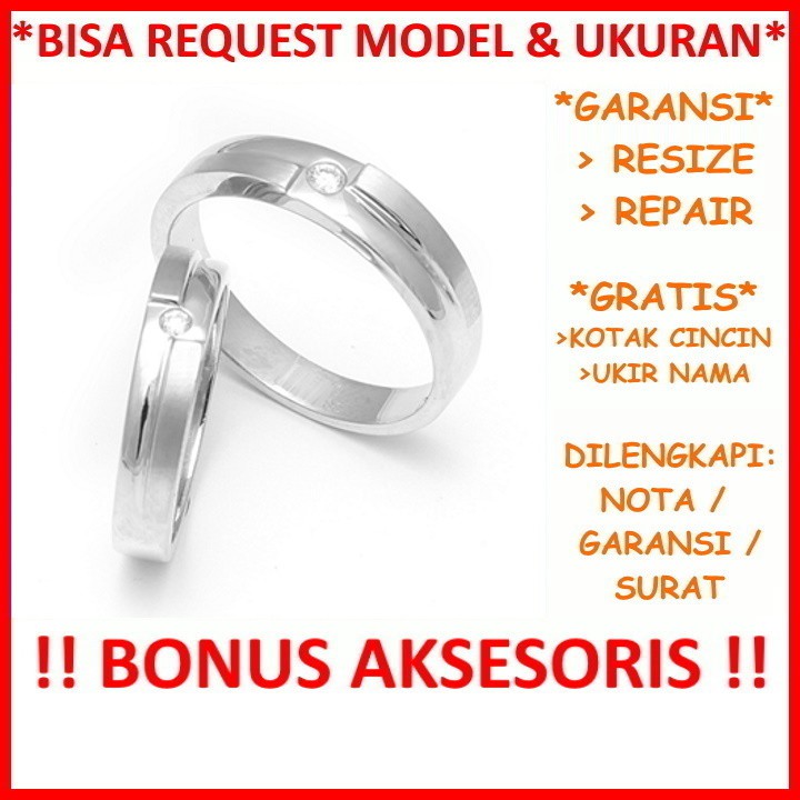 Gratis Ukir Nama Garansi Silver Asli Bisa Pesan Model Cincin Couple Perak Tunangan Mas Kawin Id613