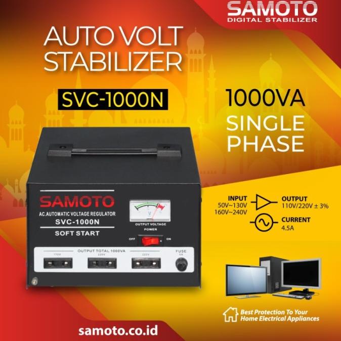 Stabilizer Stavolt Merk Samoto 1000va 700w Garansi Resmi Packing Aman