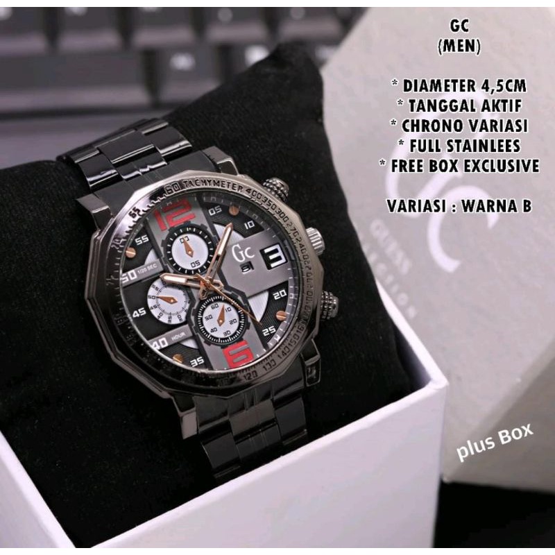 Jam Tangan Pria Rantai Jam Tangan Tanggal Aktif Chrono Jam Tangan Pria