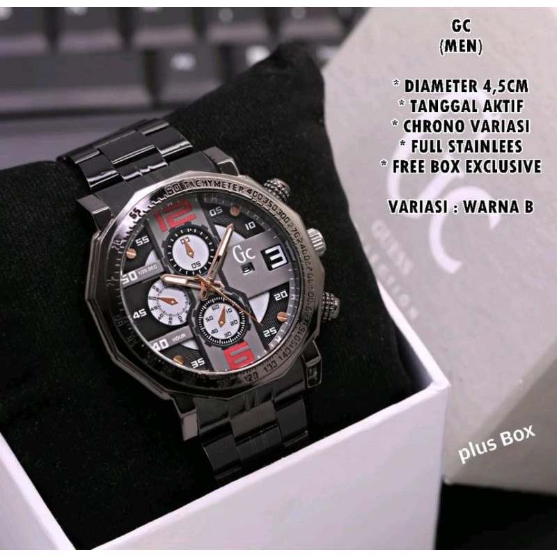 Jam Tangan GC Pria Rantai Jam Tangan Tanggal Aktif Chrono Jam Tangan Pria