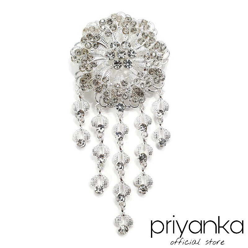 Bros Kebaya Susun Jumbo Flowie/Bros Penganten Bros Manten/Bros Besar/Bros Rumbai-New C - Putih