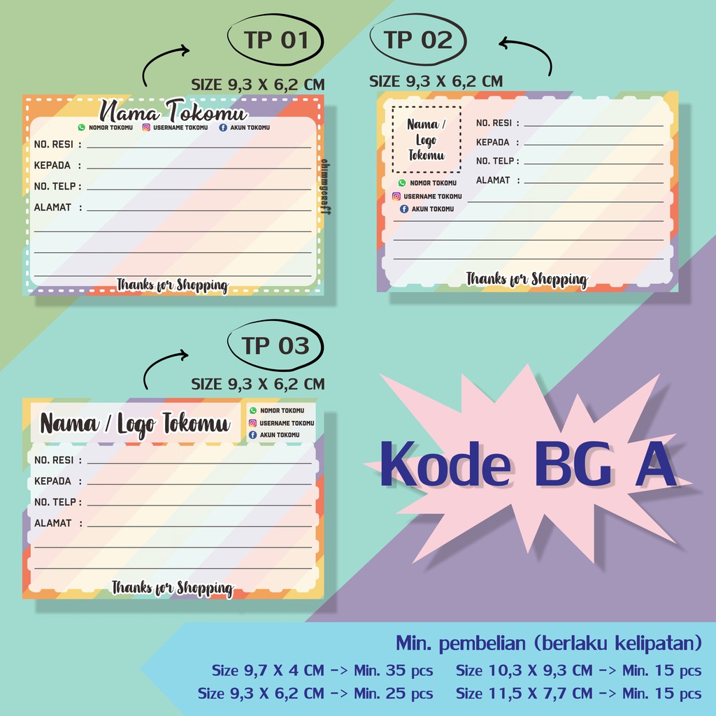 

Label pengiriman / stiker pengiriman online shop custom murah part 1 *baca deskripsi