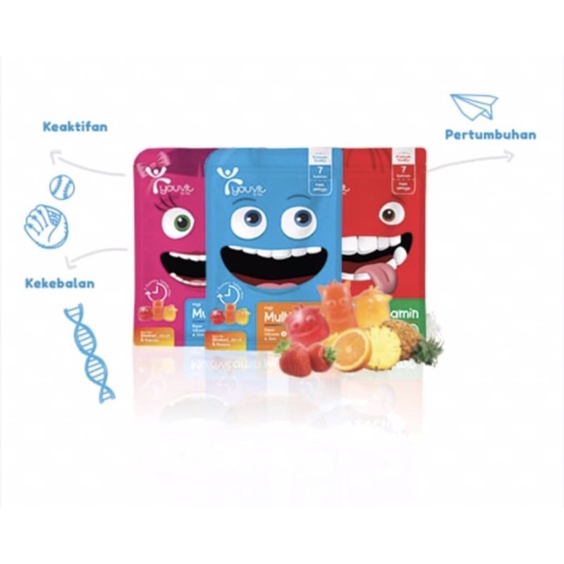 Youvit multivitamin gummy anak sachet 7 gummy ( multivitamin permen )