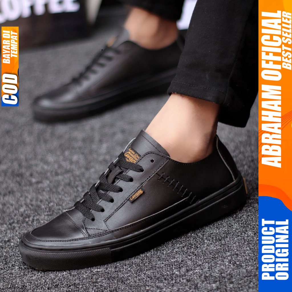 ABRAHAM x DANTE Sepatu Sneaker Pria Sepatu Pria Casual Sneakers Kulit Asli Cowo/Cowok Sepatu Kasual Semi Formal Kerja Kantor Kuliah Gaya Santai Keren Kekinian Original Murah Terlaris