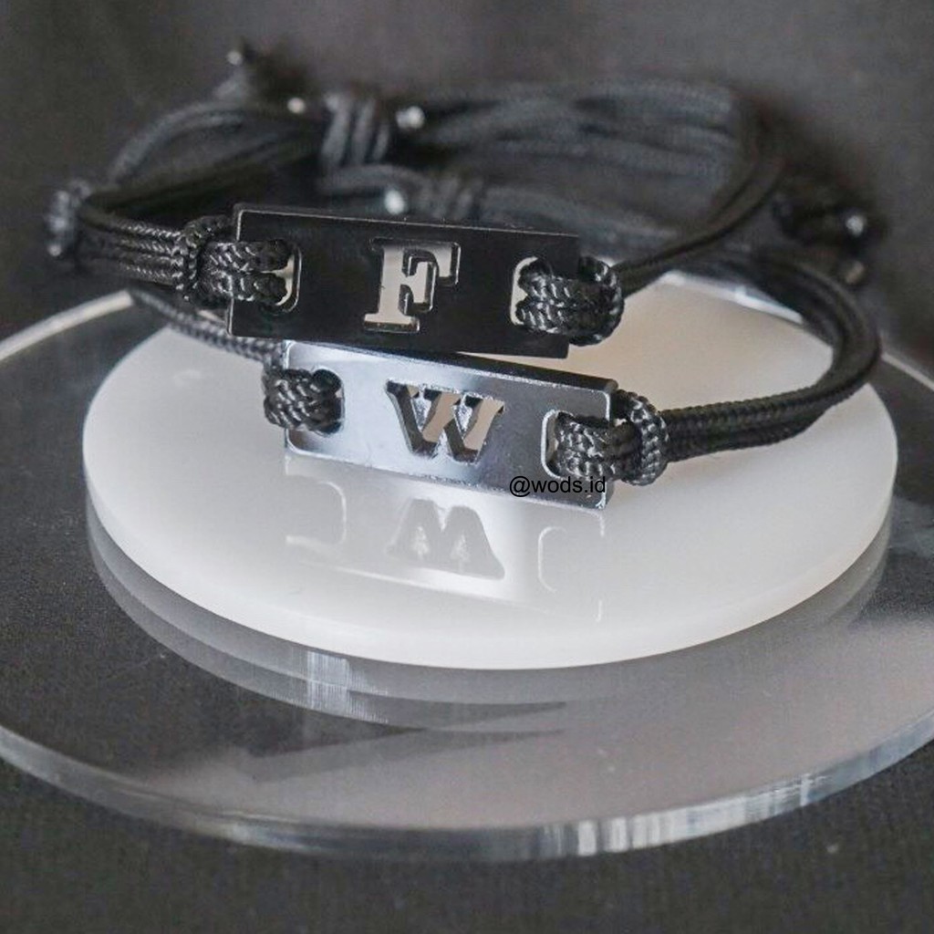  Gelang  nama siluet tali include box per gelang  