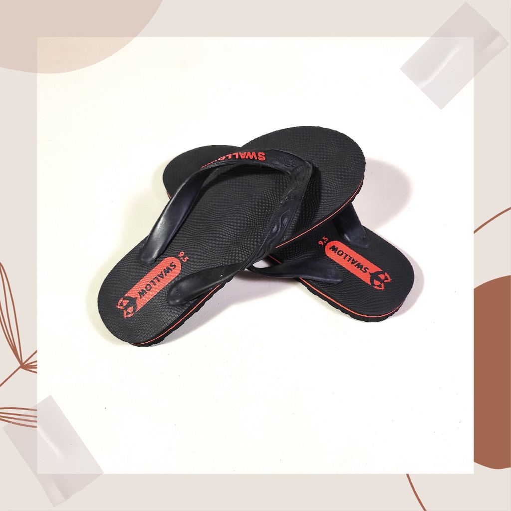 GROSIR Sandal / Sendal Jepit Swallow Black Pearl Hitam murah ecer