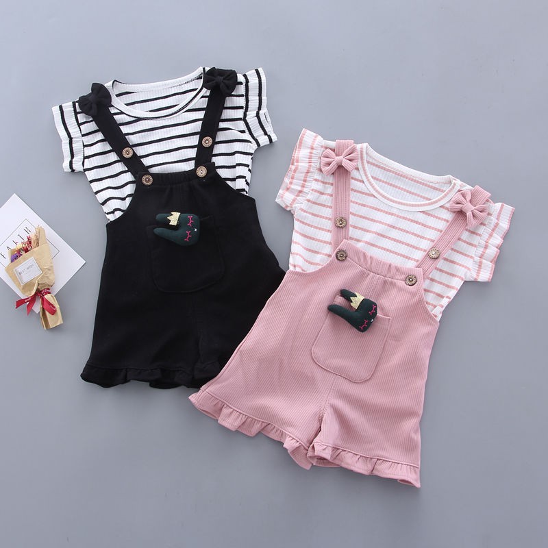 Overall Salur Baju Anak Perempuan 2IN1 Baju Import