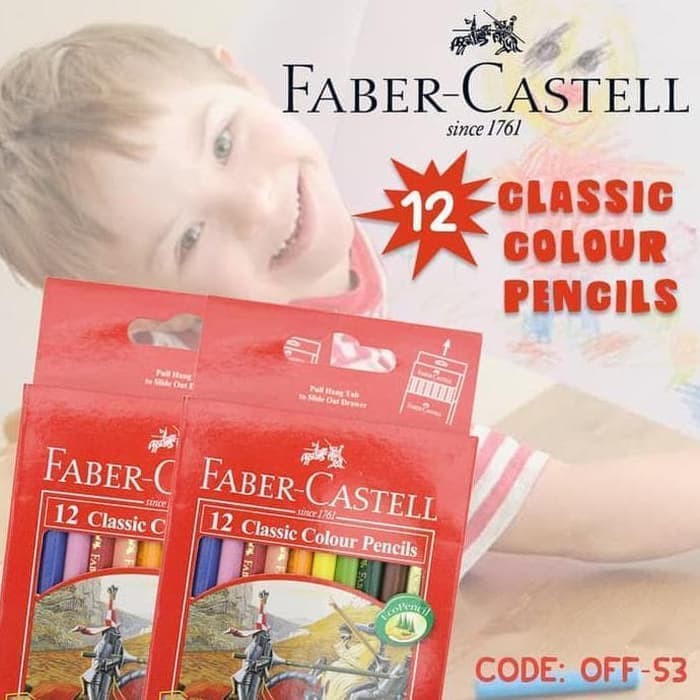 

PENSIL WARNA KAYU 12 WARNA FABER CASTELL PENDEK