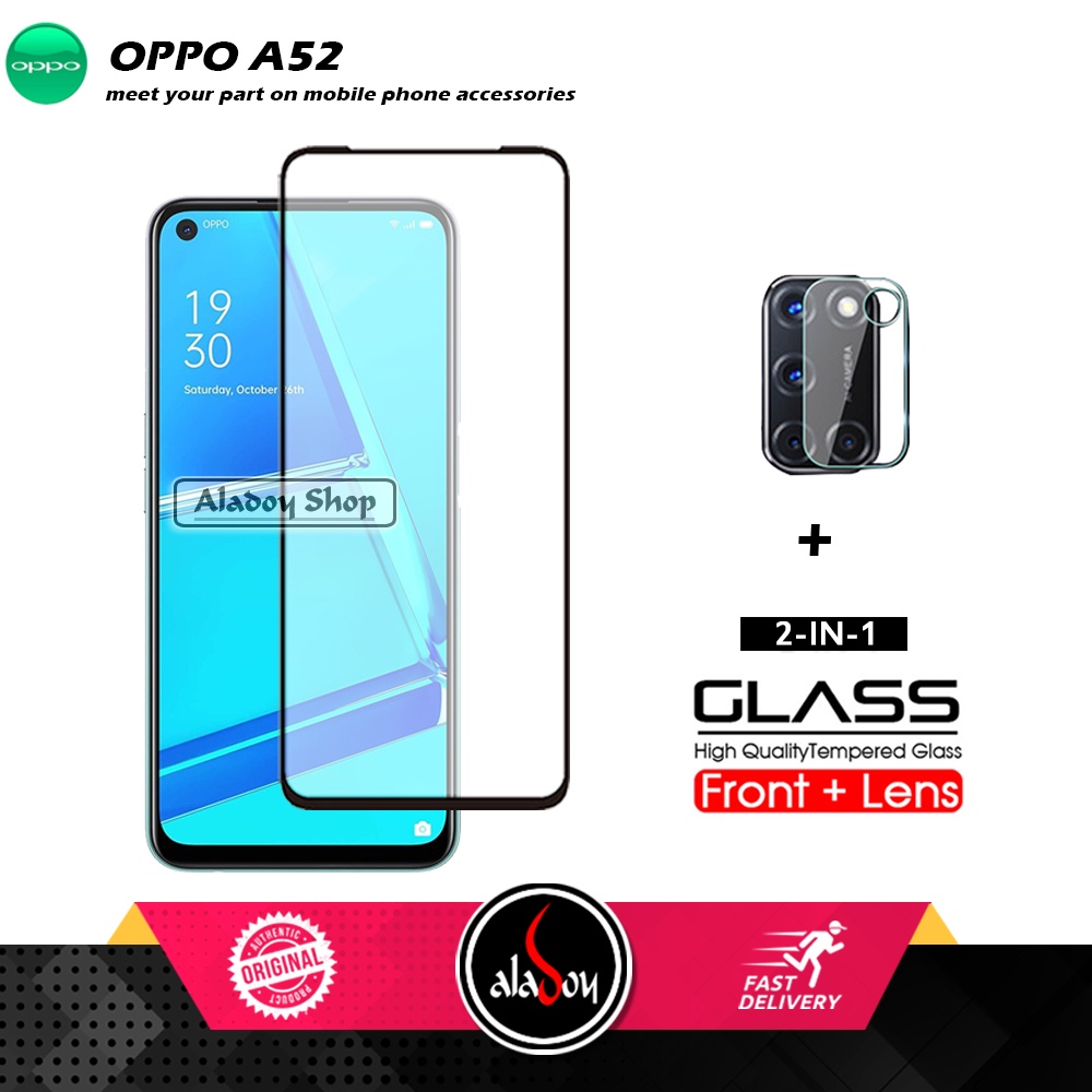 PAKET Tempered Glass Layar dan Tempered Glass Camera Oppo A52 2020 , A92 2020 , A53 2020