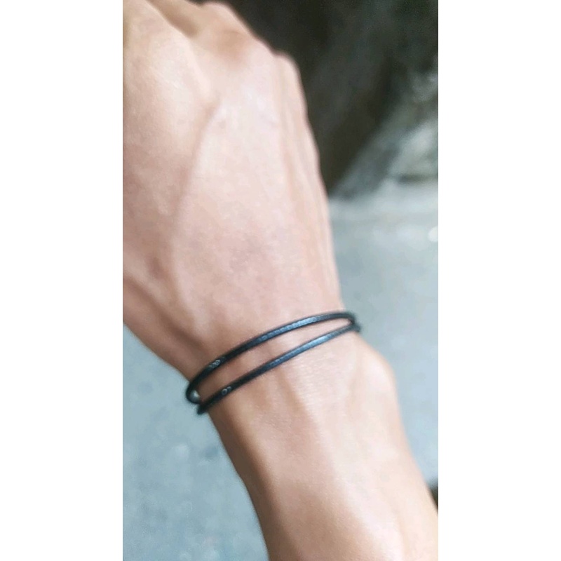 ✅ BISA COD Gelang Tangan Tali Korea Pria Wanita Polos Hitam Waterproof Gelang Tali Simple Anti Air Kekinian Keren