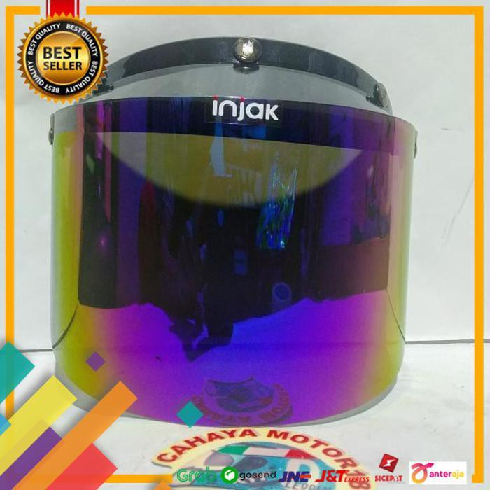 NEW.. KACA HELM BOGO DATAR - SILVER ..TERMURAH