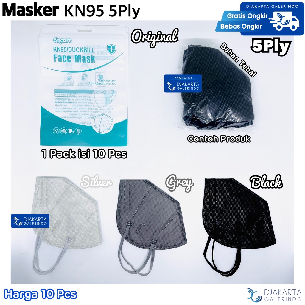 Masker KN95 Abu Grey 5Ply Tebal Original isi 10 Pcs